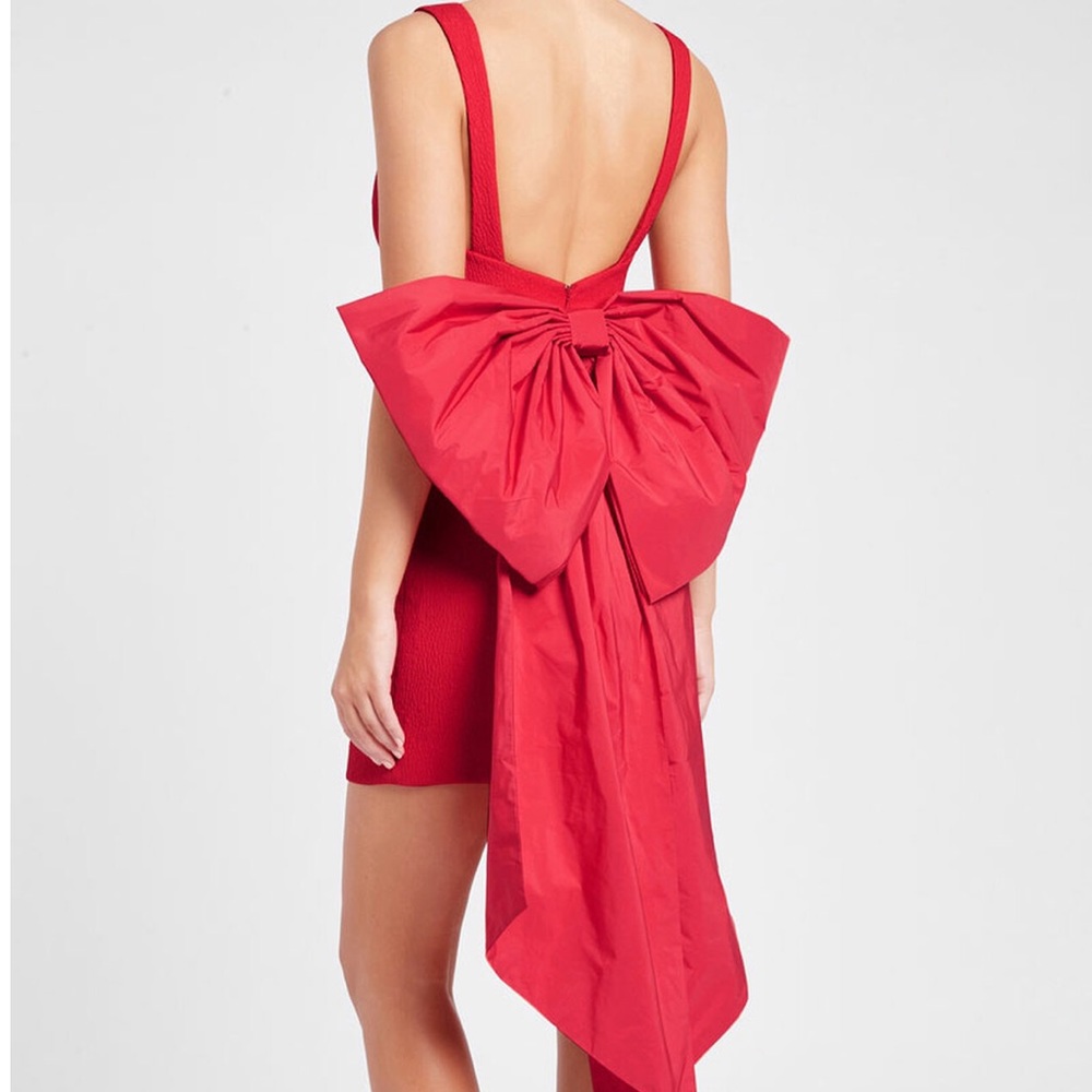 Rebecca Vallance calla mini dress red bow